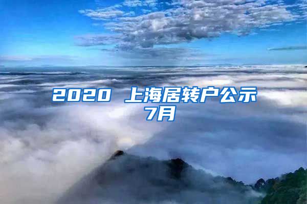 2020 上海居转户公示 7月