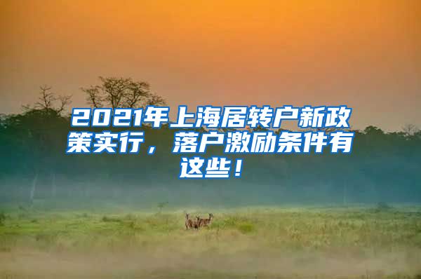 2021年上海居转户新政策实行，落户激励条件有这些！