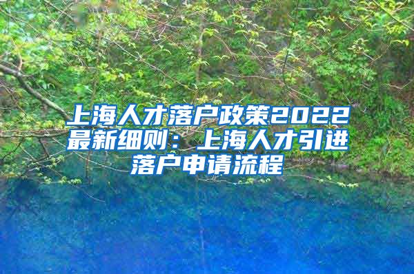 上海人才落户政策2022最新细则：上海人才引进落户申请流程