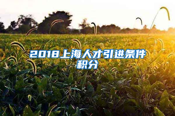 2018上海人才引进条件积分