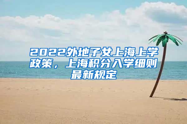 2022外地子女上海上学政策，上海积分入学细则最新规定