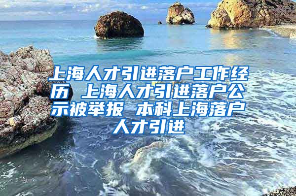 上海人才引进落户工作经历 上海人才引进落户公示被举报 本科上海落户人才引进