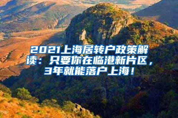 2021上海居转户政策解读：只要你在临港新片区，3年就能落户上海！