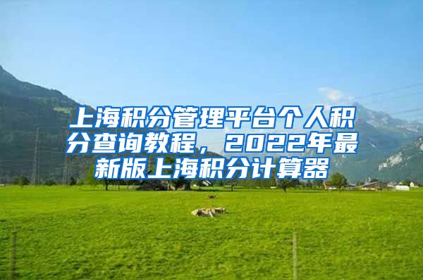 上海积分管理平台个人积分查询教程，2022年最新版上海积分计算器