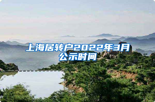 上海居转户2022年3月公示时间