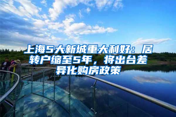 上海5大新城重大利好：居转户缩至5年，将出台差异化购房政策