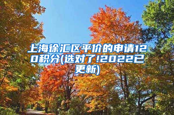 上海徐汇区平价的申请120积分(选对了!2022已更新)