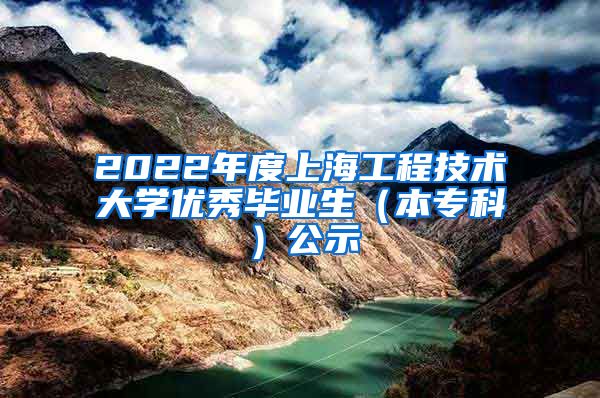 2022年度上海工程技术大学优秀毕业生（本专科）公示