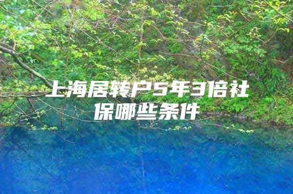 上海居转户5年3倍社保哪些条件