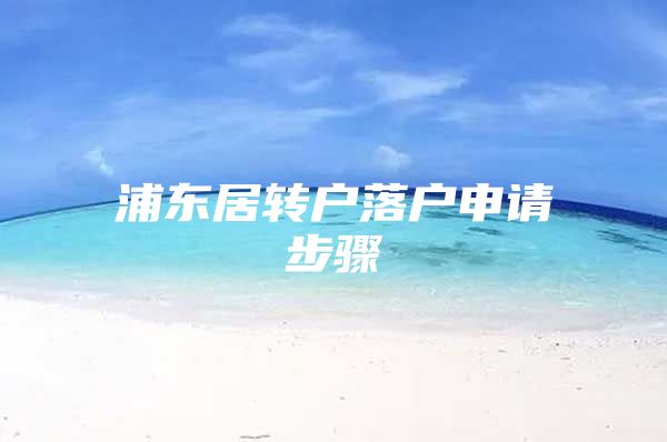 浦东居转户落户申请步骤