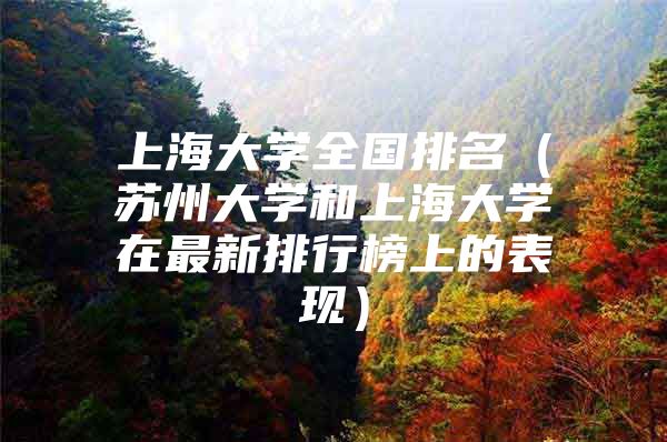 上海大学全国排名（苏州大学和上海大学在最新排行榜上的表现）