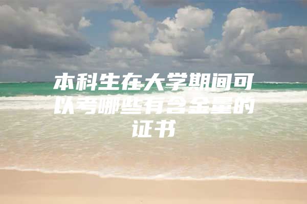 本科生在大学期间可以考哪些有含金量的证书