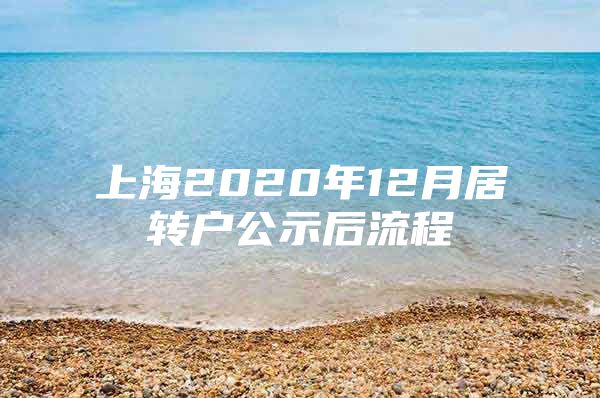 上海2020年12月居转户公示后流程