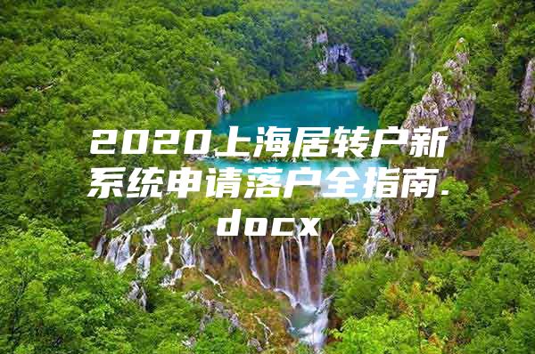 2020上海居转户新系统申请落户全指南.docx