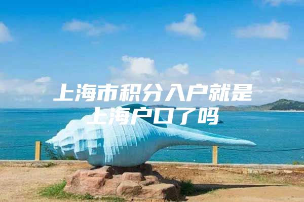 上海市积分入户就是上海户口了吗