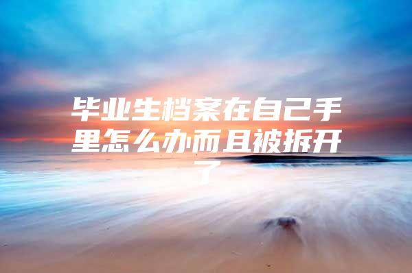 毕业生档案在自己手里怎么办而且被拆开了