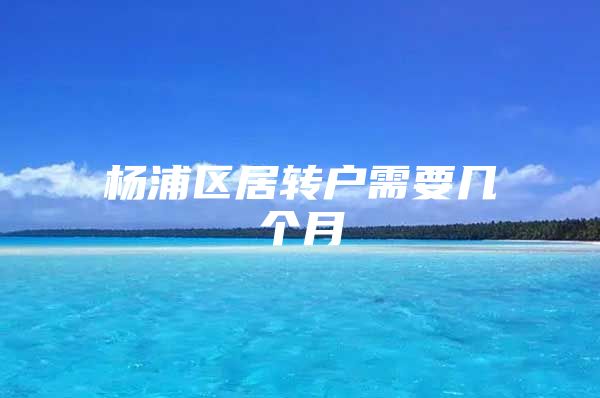 杨浦区居转户需要几个月