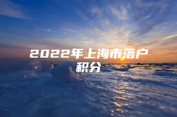 2022年上海市落户积分