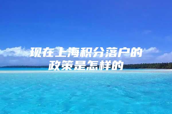 现在上海积分落户的政策是怎样的