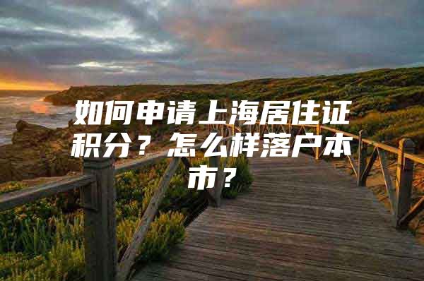 如何申请上海居住证积分？怎么样落户本市？