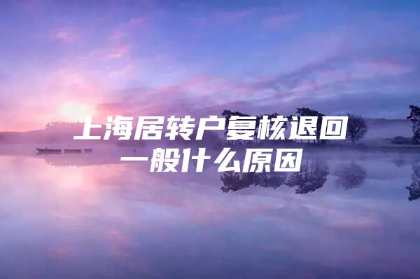 上海居转户复核退回一般什么原因