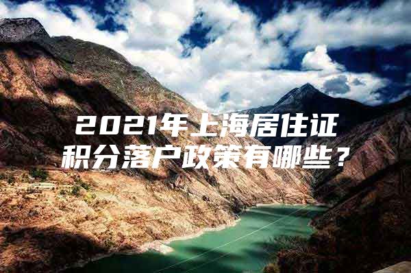 2021年上海居住证积分落户政策有哪些？