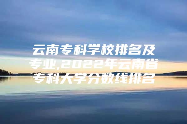 云南专科学校排名及专业,2022年云南省专科大学分数线排名