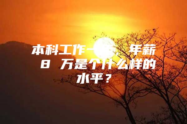 本科工作一年，年薪 8 万是个什么样的水平？