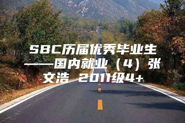 SBC历届优秀毕业生——国内就业（4）张文浩 2011级4+