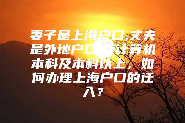 妻子是上海户口,丈夫是外地户口,有计算机本科及本科以上，如何办理上海户口的迁入？