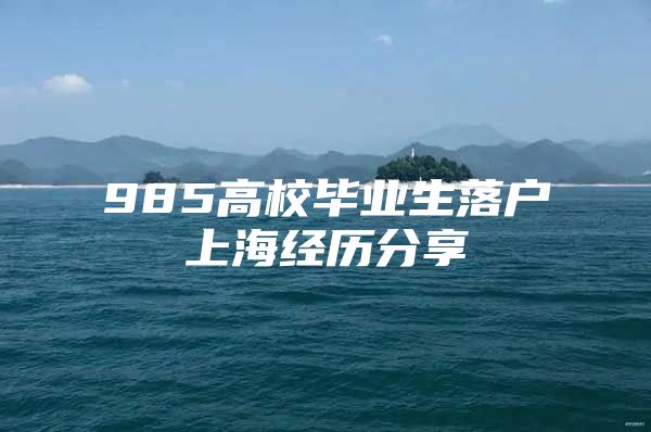 985高校毕业生落户上海经历分享