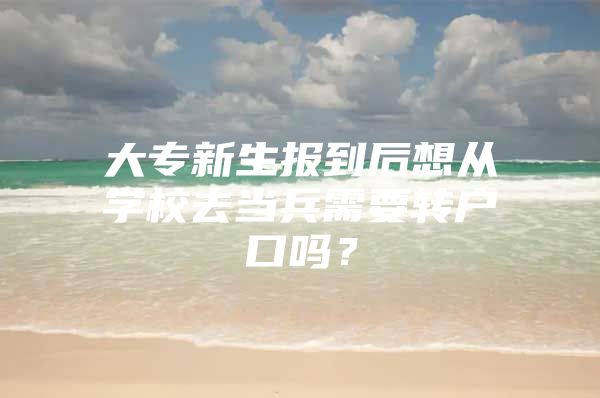 大专新生报到后想从学校去当兵需要转户口吗？