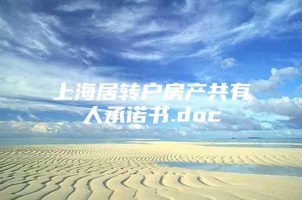 上海居转户房产共有人承诺书.doc