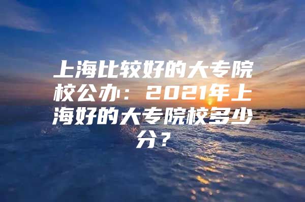 上海比较好的大专院校公办：2021年上海好的大专院校多少分？