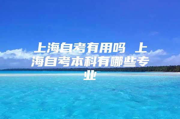 上海自考有用吗 上海自考本科有哪些专业