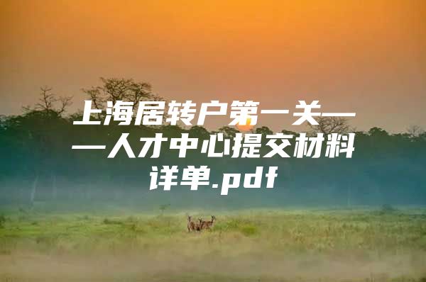 上海居转户第一关——人才中心提交材料详单.pdf