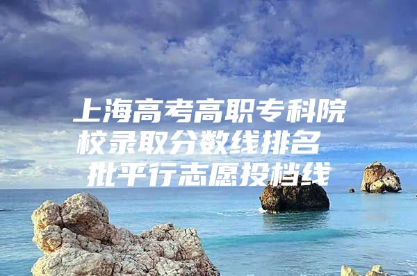 上海高考高职专科院校录取分数线排名 批平行志愿投档线