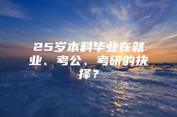 25岁本科毕业在就业、考公、考研的抉择？