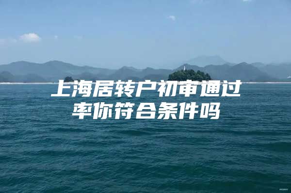 上海居转户初审通过率你符合条件吗