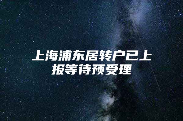 上海浦东居转户已上报等待预受理