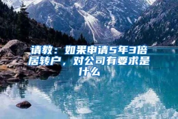 请教：如果申请5年3倍居转户，对公司有要求是什么