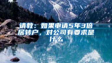 请教：如果申请5年3倍居转户，对公司有要求是什么