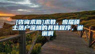 [咨询求助]求教，应届硕士落户深圳的具体程序，谢谢啊