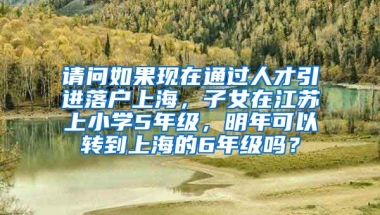 请问如果现在通过人才引进落户上海，子女在江苏上小学5年级，明年可以转到上海的6年级吗？