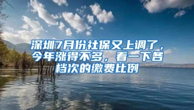 深圳7月份社保又上调了，今年涨得不多，看一下各档次的缴费比例