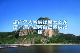 深户个人缴纳社保怎么办理？深户如何自己缴纳社保