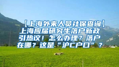 【上海外来人员社保查询】上海应届研究生落户新政引热议！怎么办理？落户在哪？这是“沪C户口”？