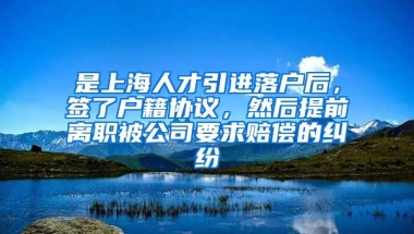 是上海人才引进落户后，签了户籍协议，然后提前离职被公司要求赔偿的纠纷