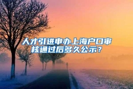 人才引进申办上海户口审核通过后多久公示？