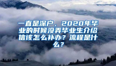 一直是深户，2020年毕业的时候没弄毕业生介绍信该怎么补办？流程是什么？